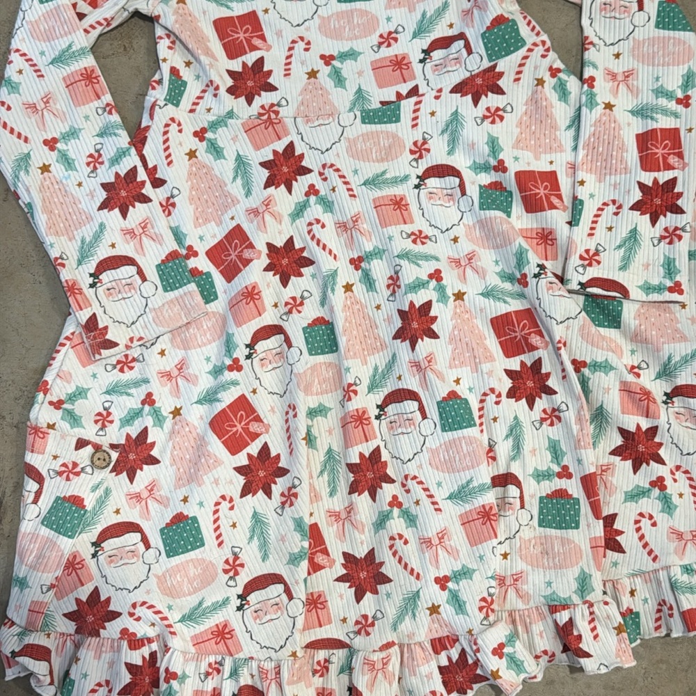 Cheeky Plum Festive Santa Dress - Red, Green, White